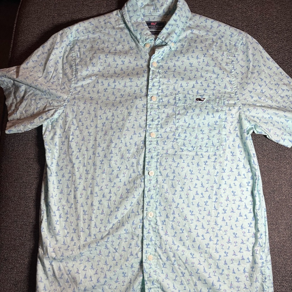 Vineyard Vines Classic Fit Button Up Collared Shirt Men’s Size S